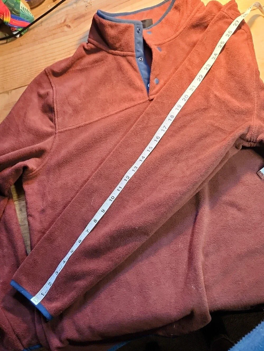 32 Degrees Men's Maroon Fleece with Blue Trim,‎ XL.